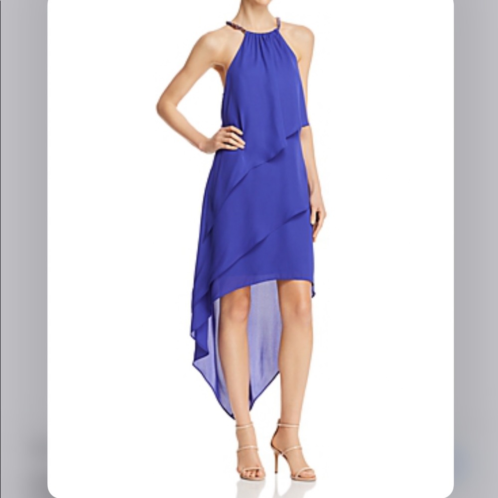 Laundry By Shelli Segal Tiered Halter Dress In Blue Violet